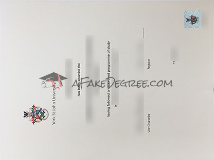 York St John University diploma